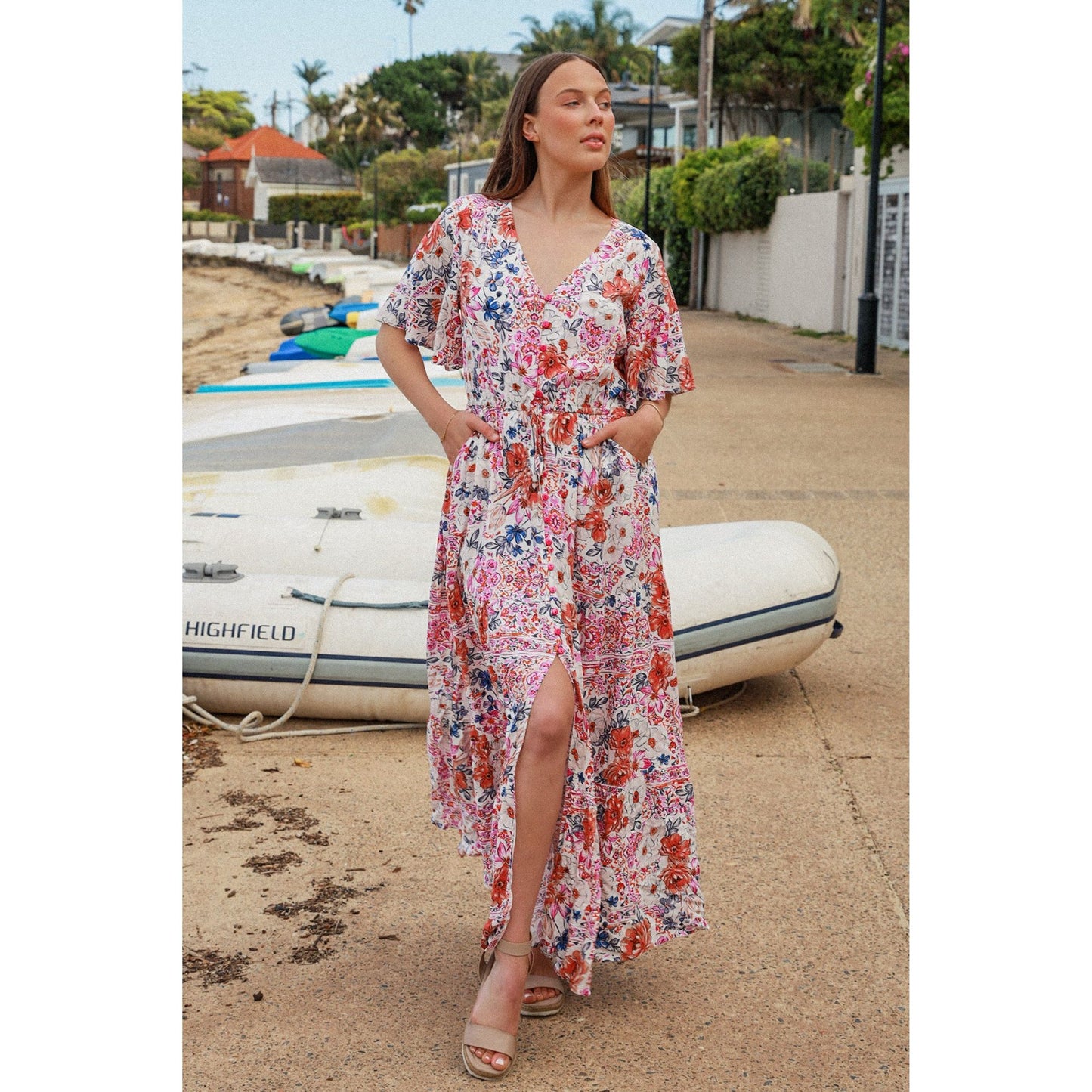 Sofia V Neck Maxi Dress