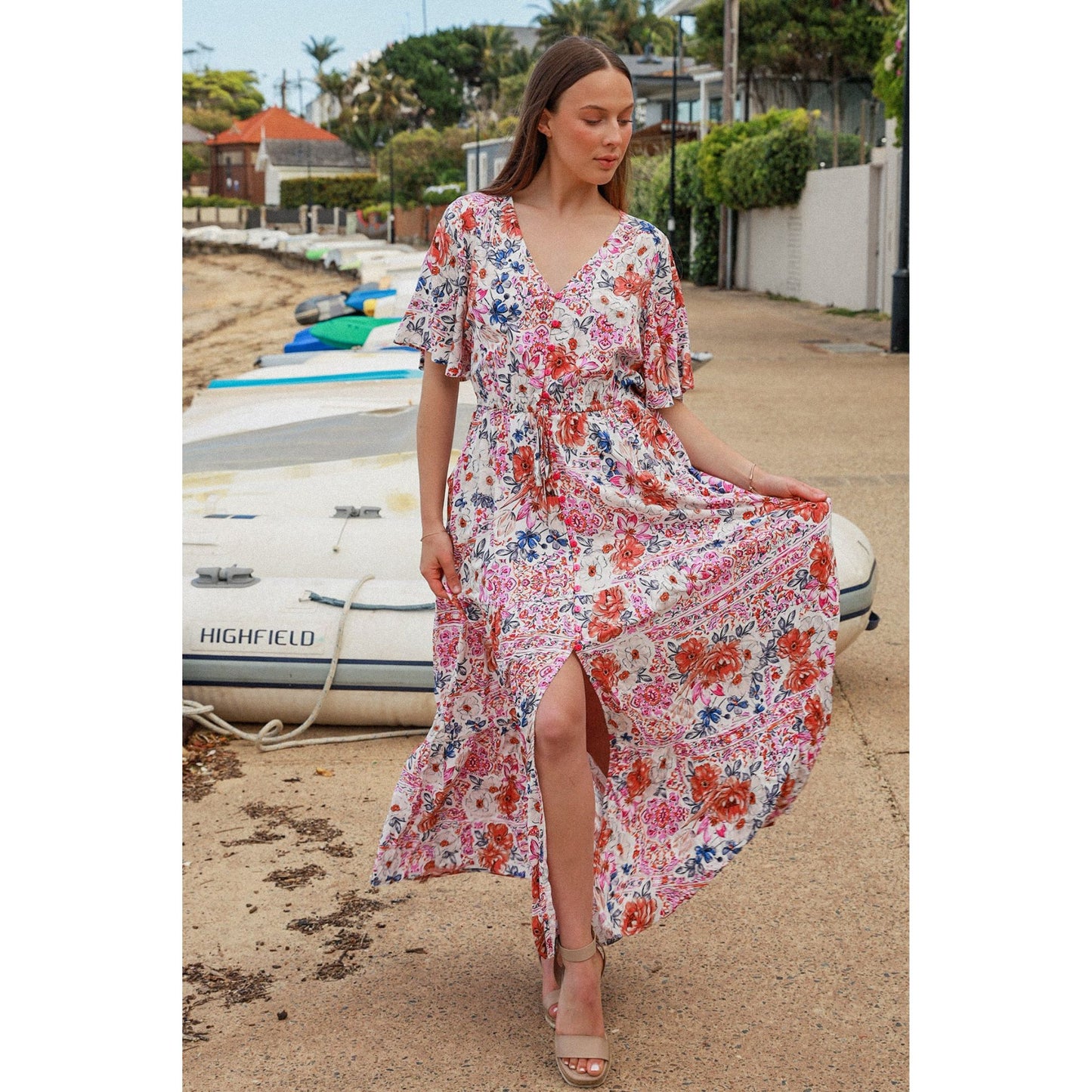 Sofia V Neck Maxi Dress