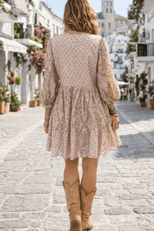 Ayla Pink Mini Dress - Solara Boheme