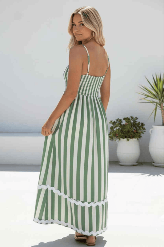 Coastal Stripe Maxi Dress - Solara Boheme