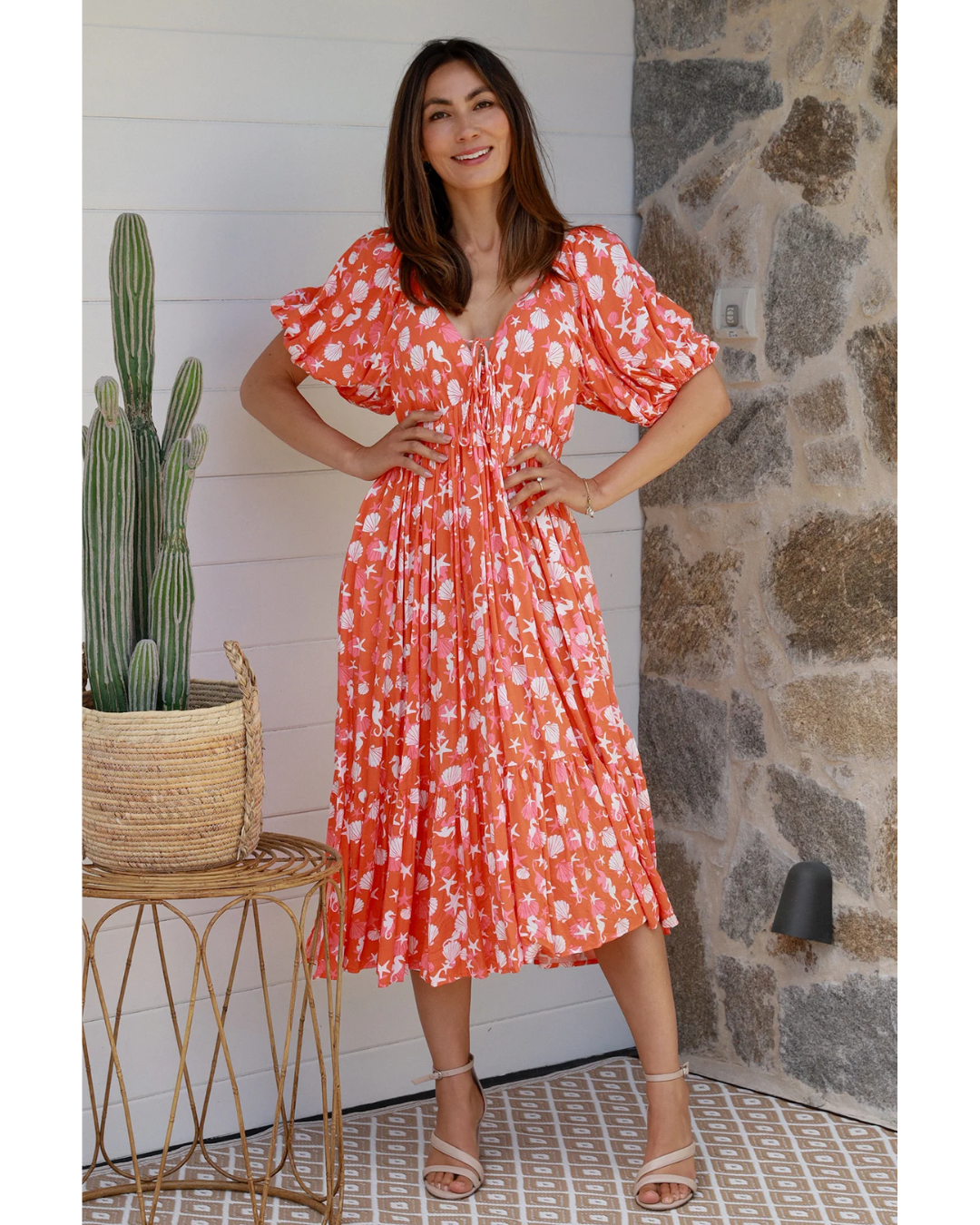 Chrysta V-Neck Midi Dress