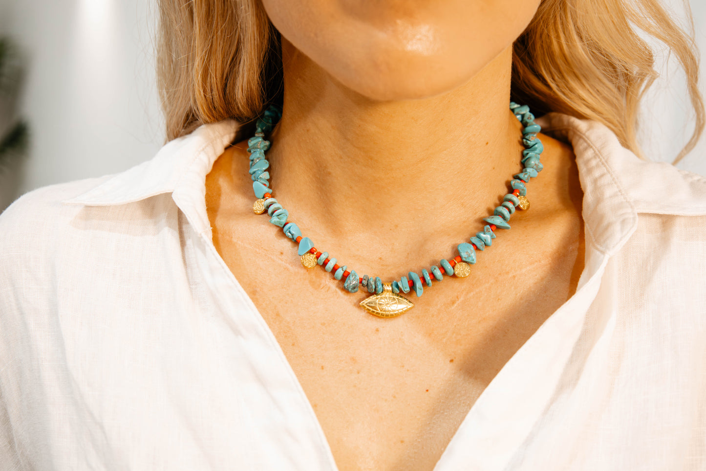 Evil Eye Howlite Necklace