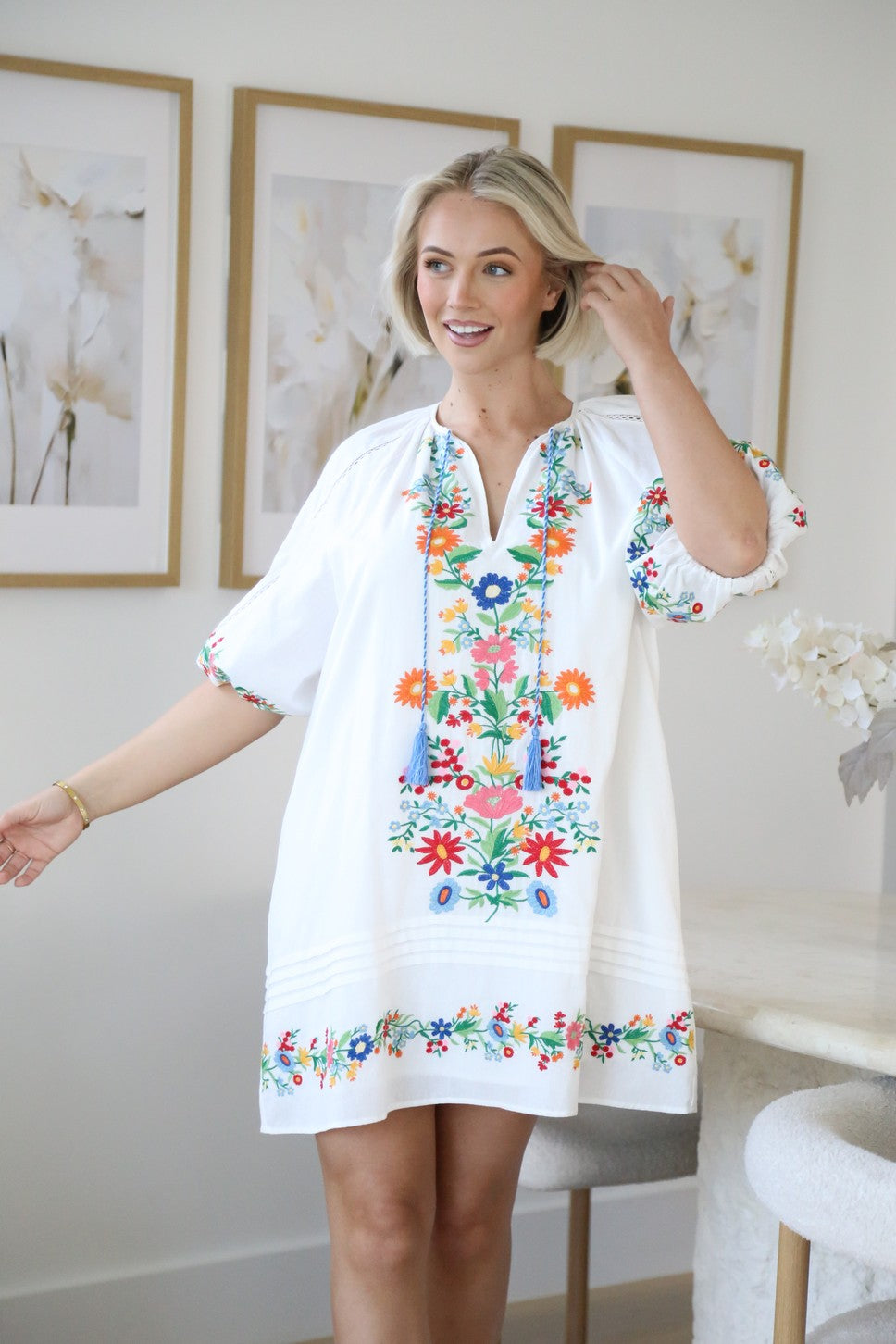 Boho Bloom Mini Dress
