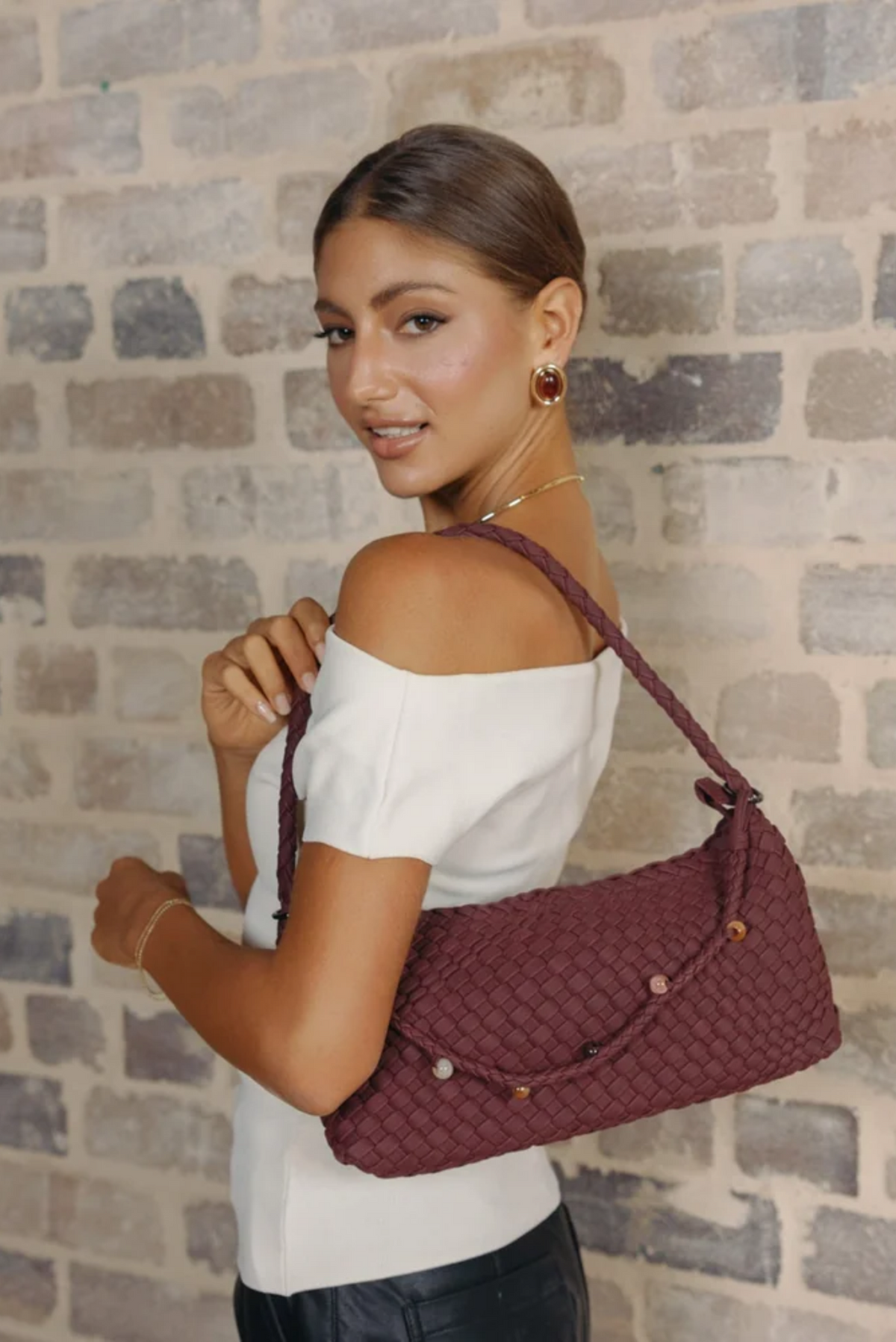 Nolita Burgundy 2 Piece Suedette Handbag
