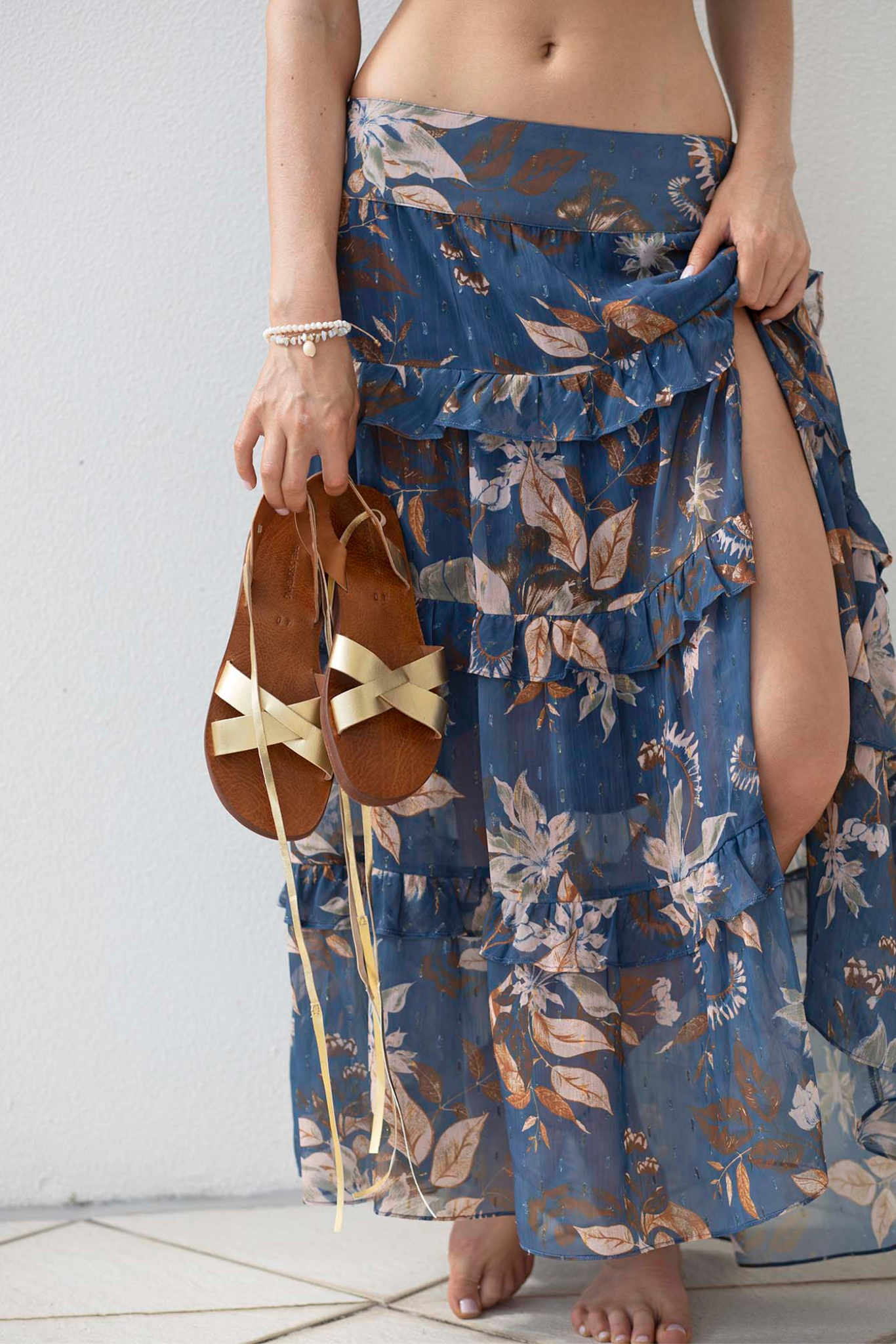 Moonflower Tiered Frill Maxi Skirt