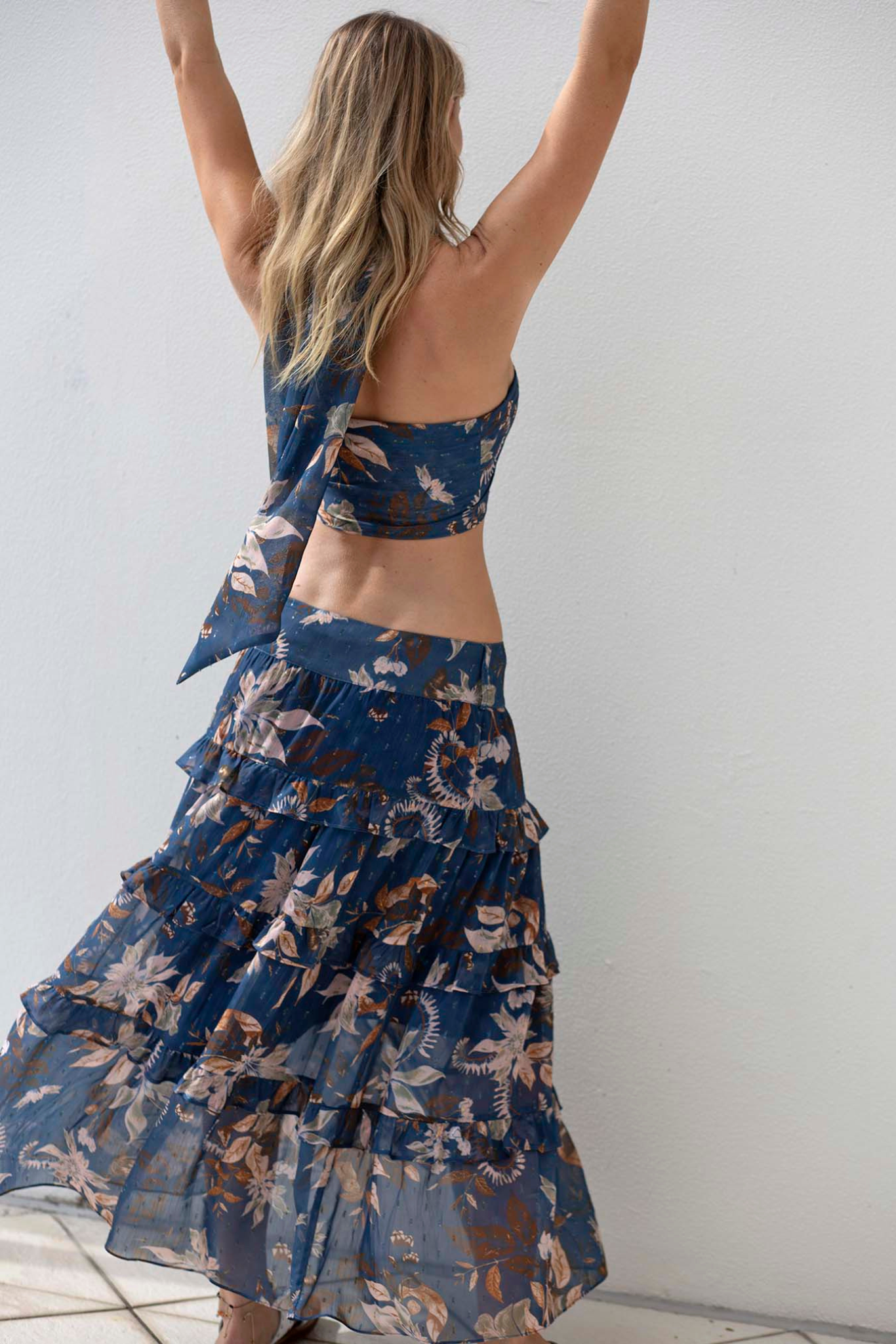Moonflower Tiered Frill Maxi Skirt