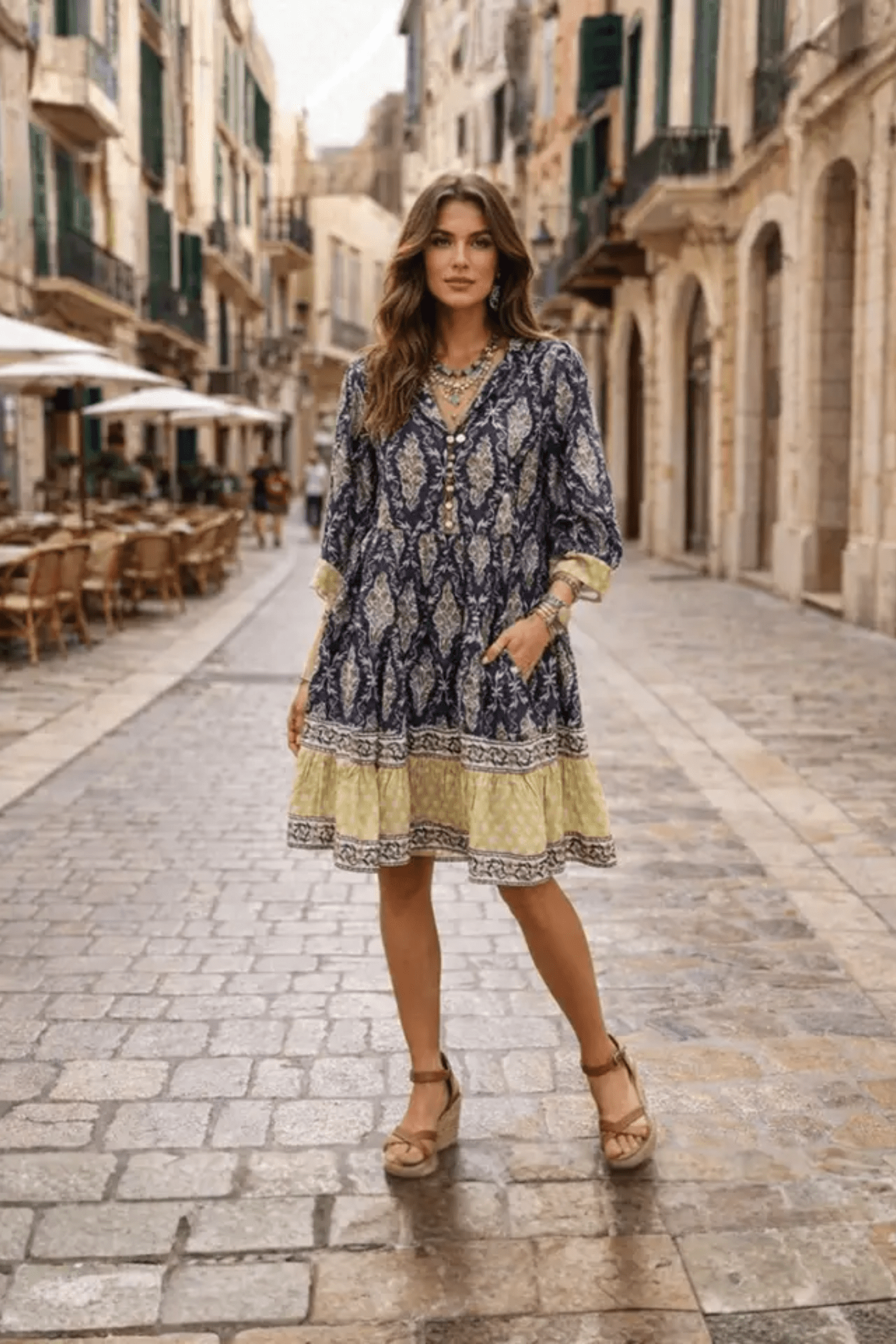 Bella Inky Mini Dress - Solara Boheme