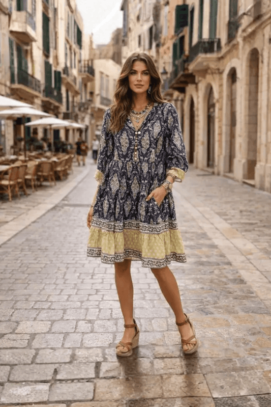 Bella Inky Mini Dress - Solara Boheme
