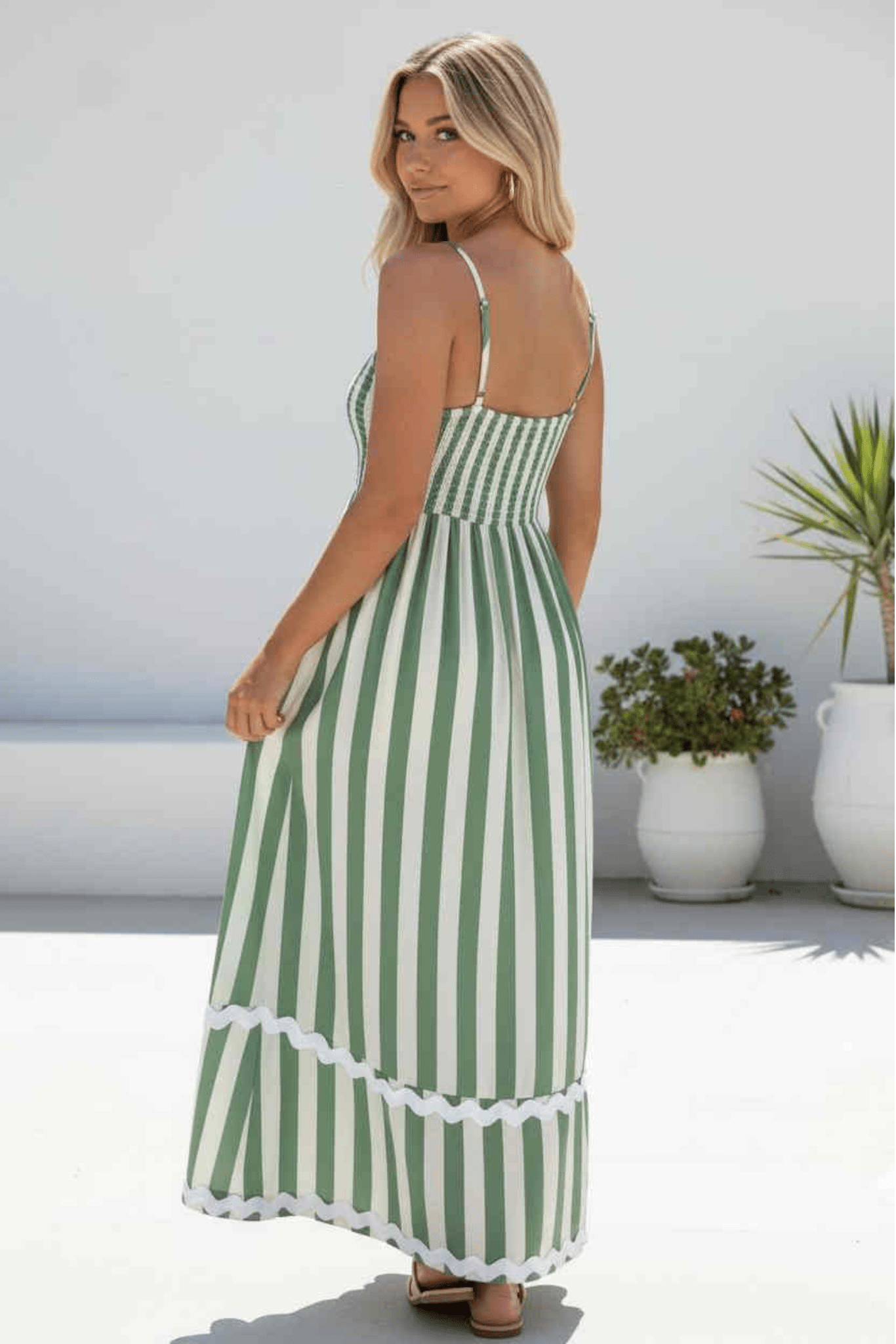 Coastal Stripe Maxi Dress - Solara Boheme