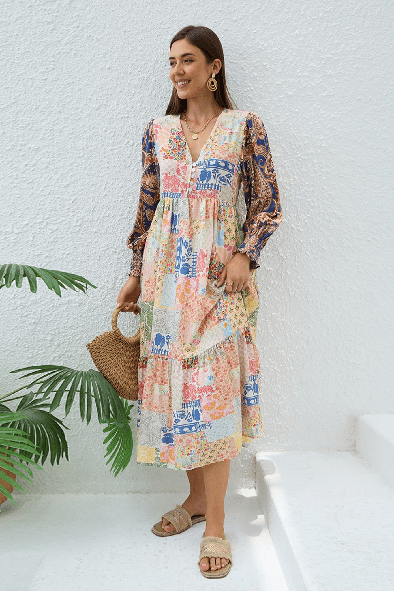Enchanted Blue Midi Dress - Solara Boheme