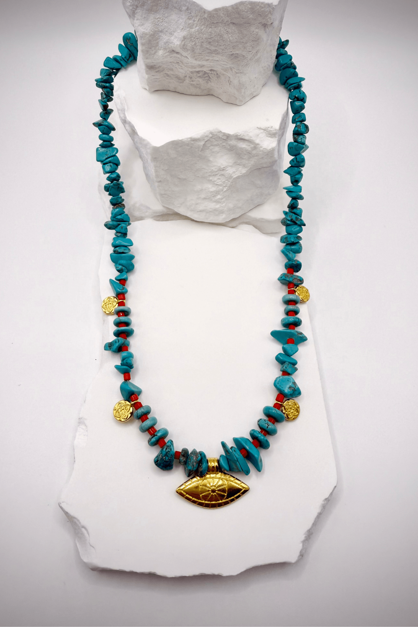Evil Eye Howlite Necklace - Solara Boheme