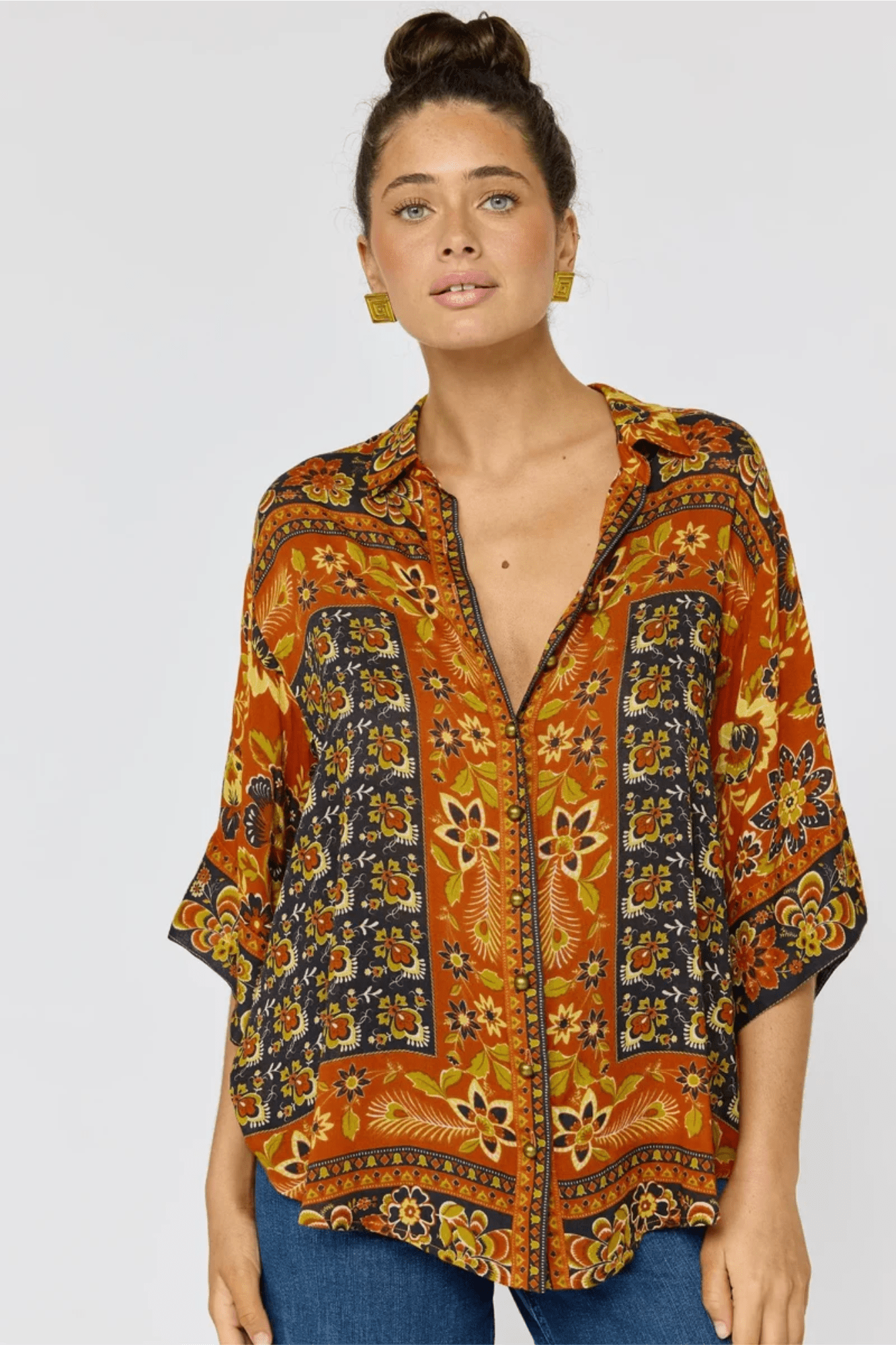 Lois Shirt - Saffron - Solara Boheme