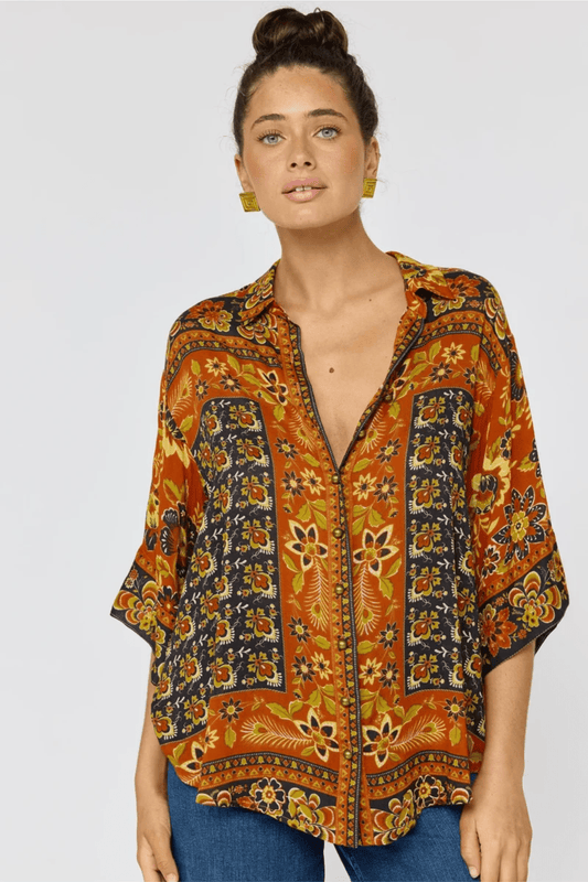 Lois Shirt - Saffron - Solara Boheme