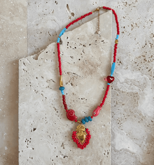 Mallorca Necklace - Red - Solara Boheme