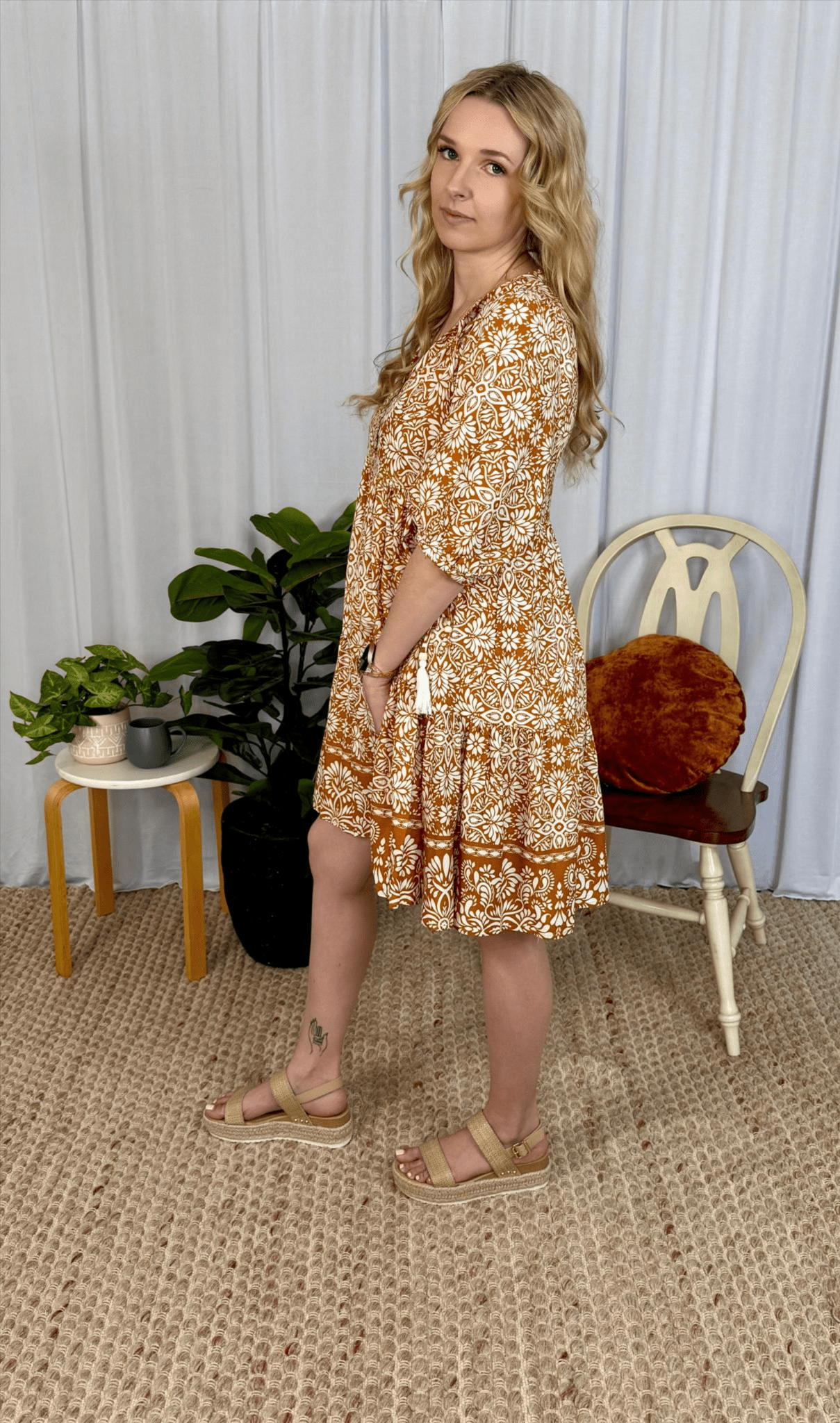 Marigold Mini Dress - Solara Boheme