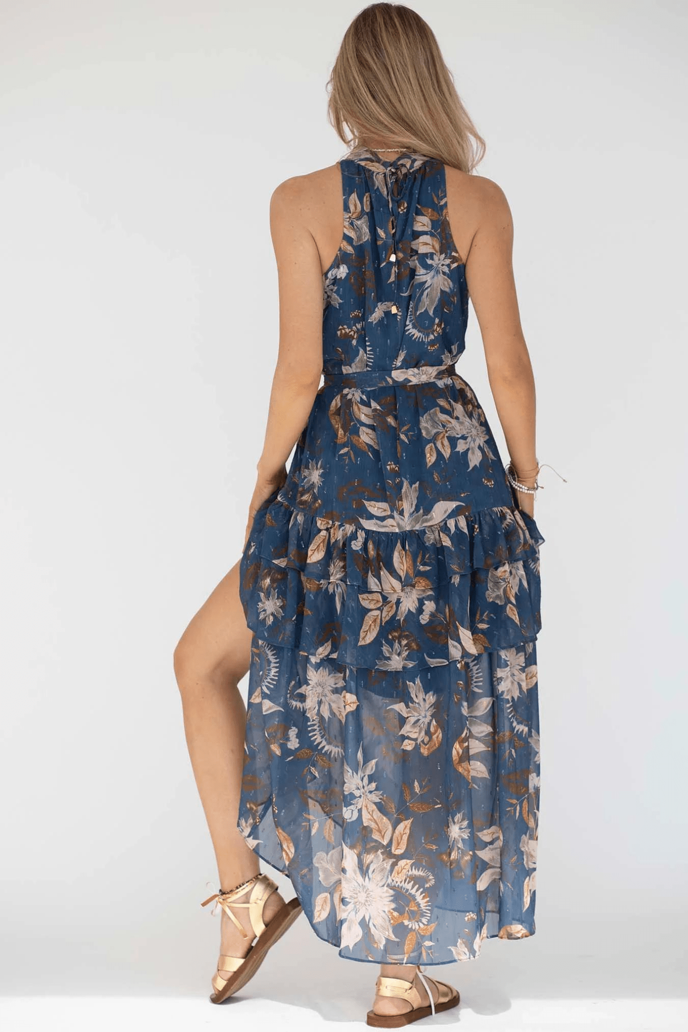 Moonflower High Neck Sleeveless Dress - Solara Boheme