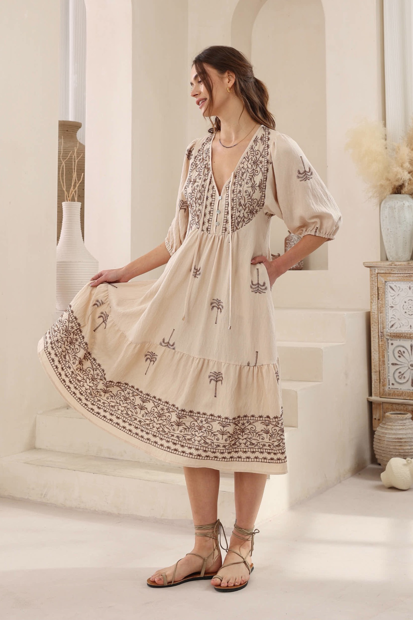 Desert Palm Midi Dress