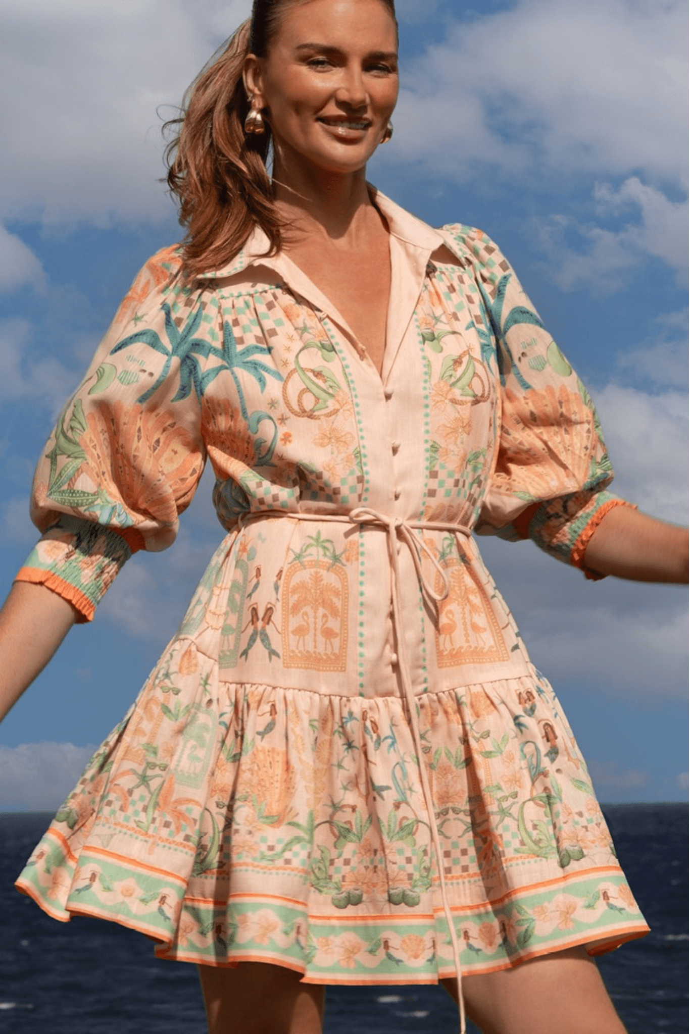 Palm Vista Mini Dress - Solara Boheme