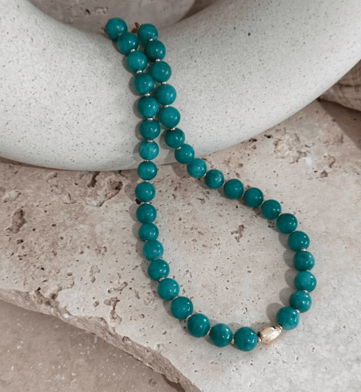 Pebble Necklace - Jade - Solara Boheme
