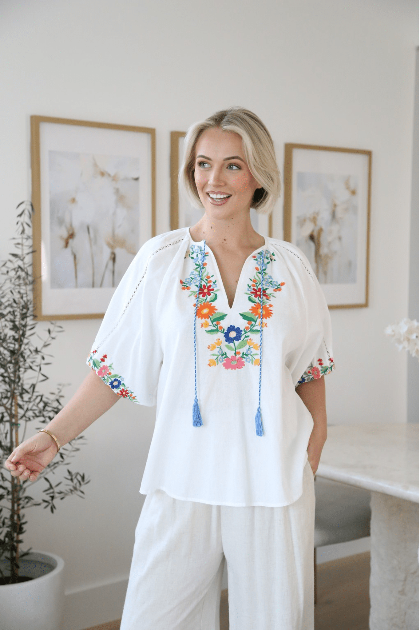Retro Garden Blouse - Solara Boheme