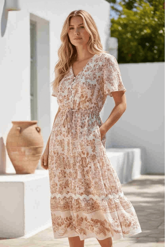 Rosewood Midi Dress - Solara Boheme