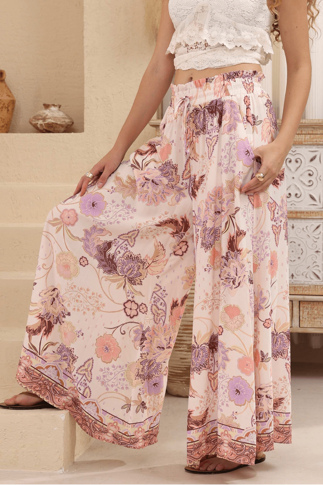 Serene Floral Pants - Solara Boheme