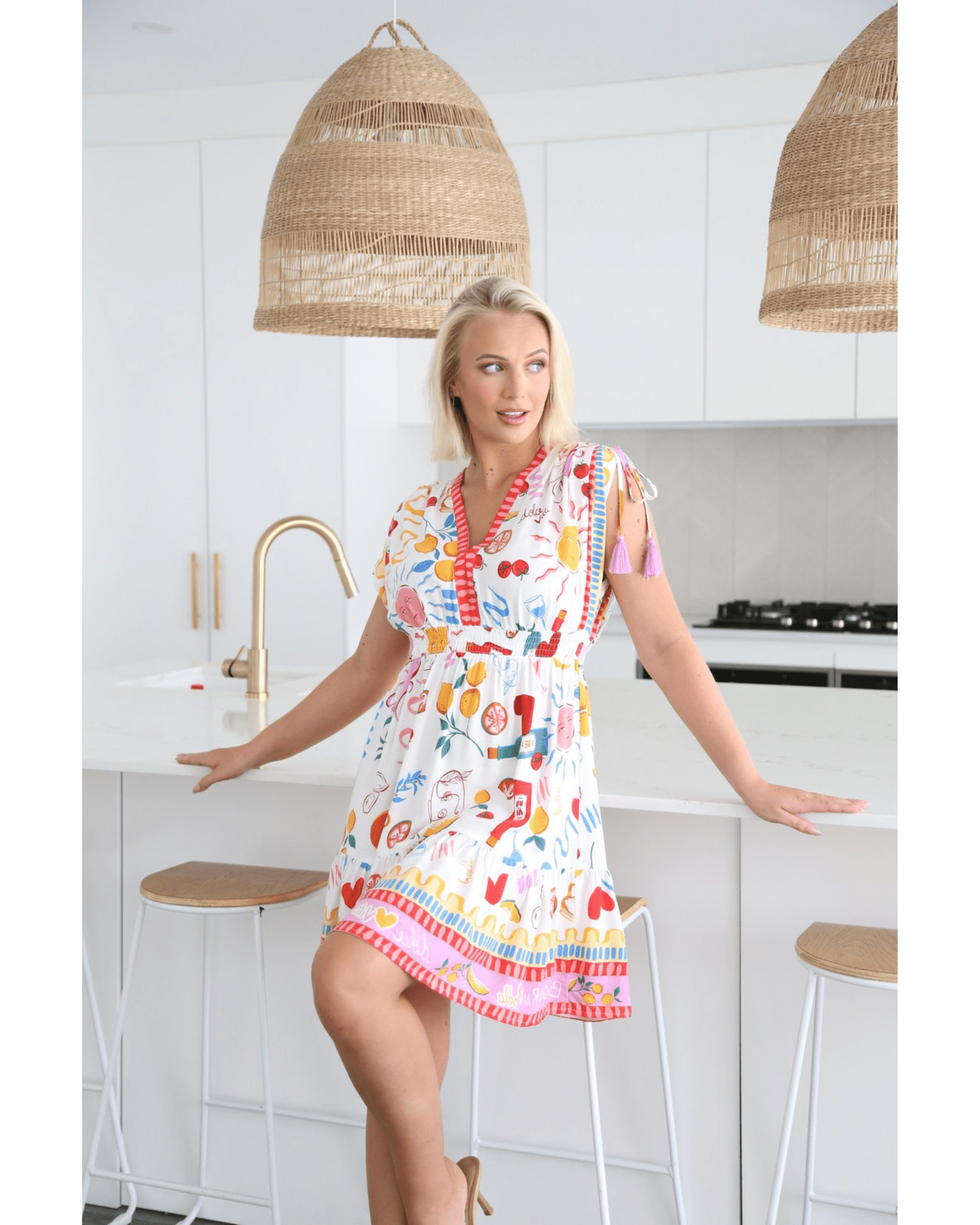 Sunprint Mini Dress - Solara Boheme