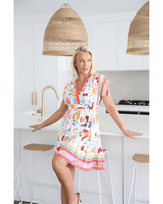 Sunprint Mini Dress - Solara Boheme