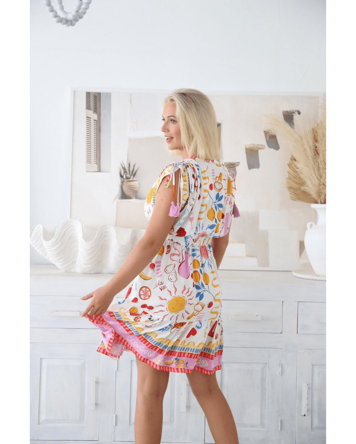 Sunprint Mini Dress - Solara Boheme