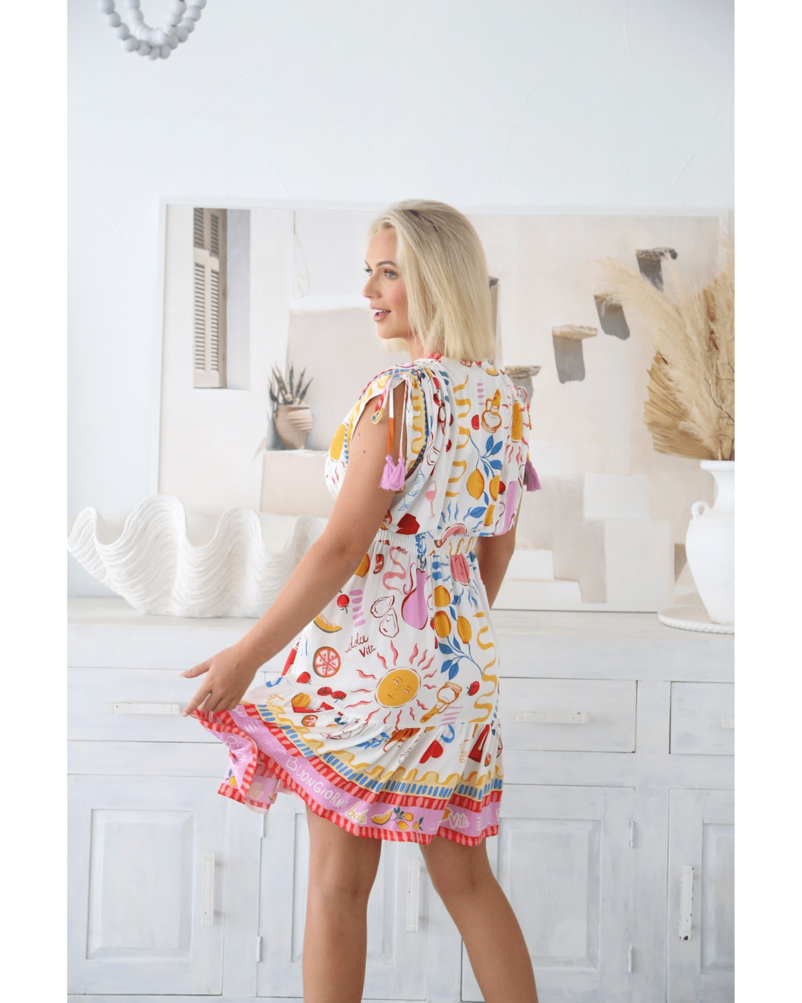 Sunprint Mini Dress - Solara Boheme