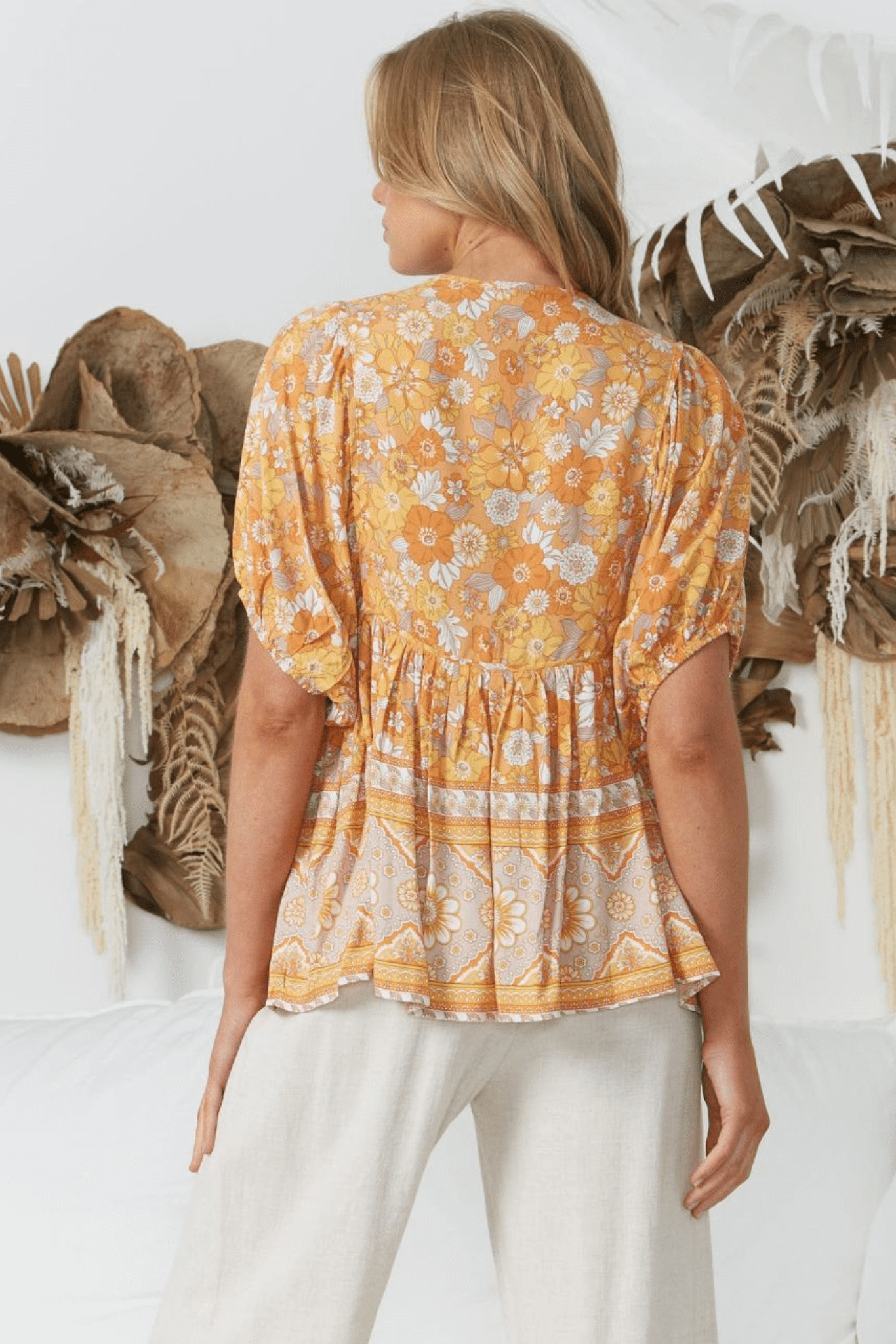 Sunset Bloom Blouse - Solara Boheme