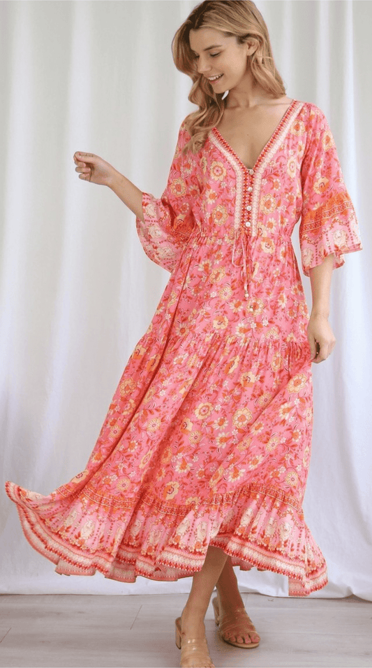 Sunset Garden Maxi Dress - Solara Boheme
